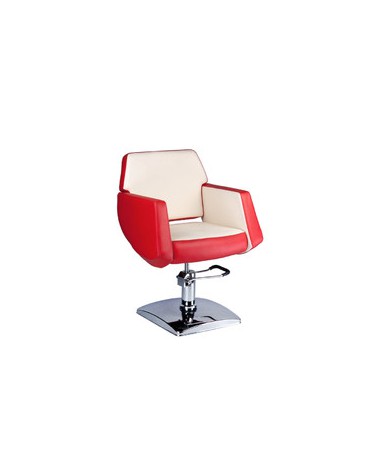 Fotel fryzjerski NICO czerwony-kremowy BD-1088